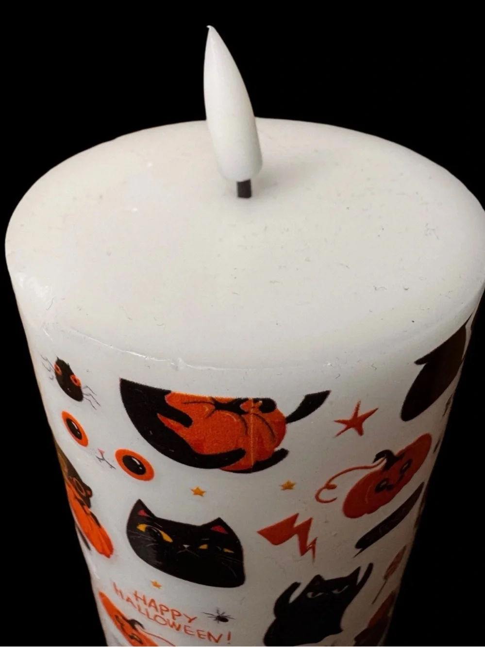 🛍️2/$15 Black Halloween Pillar-shaped Flameless Candle - Battery-Powered